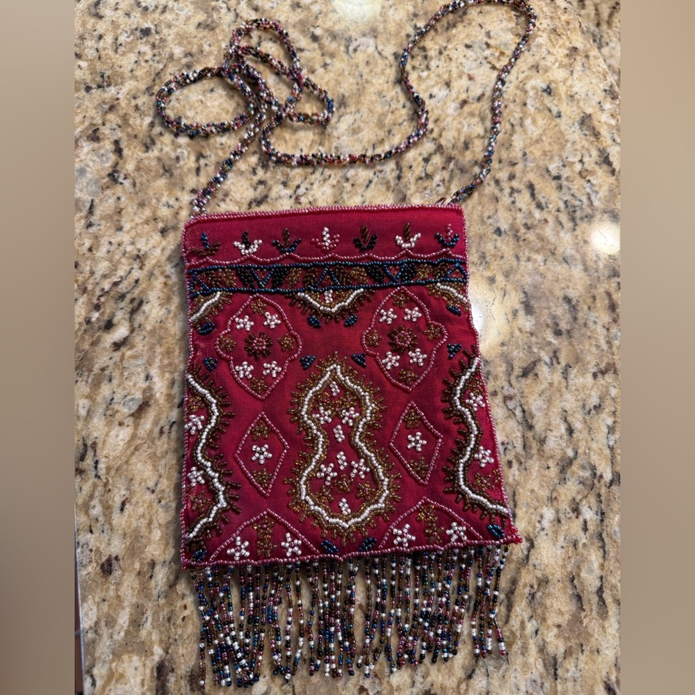 J&X NY - beaded crossbody pouch